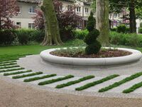 Brunnenbeet im Schlosspark.
